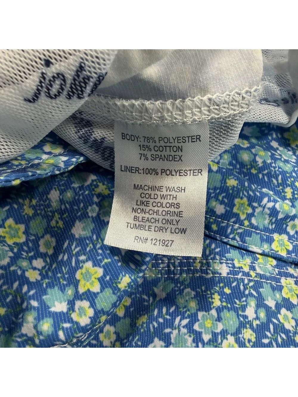 Johnnie-O Men's Blue Tyndall Floral Graphic Print Swim Trunks Size Large